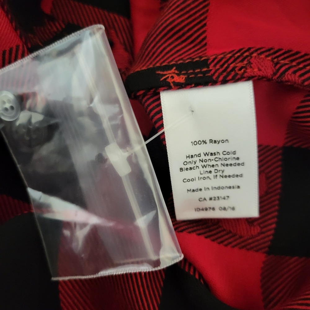 Talbots Womens PM Scotty Dog Buffalo Plaid Holiday Christmas Festive Button‎ Up - Picture 10 of 14